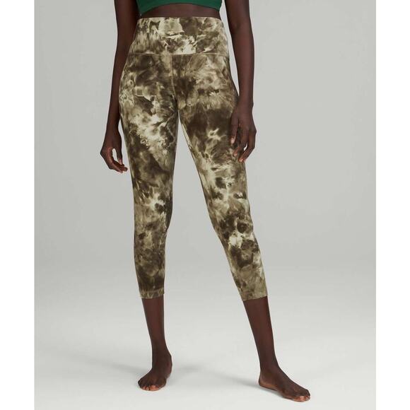 Lululemon Align High-Rise Pant 25” Women’s 8 Diamond Dye Green Leggings W5CQTS - Picture 1 of 10